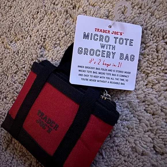 Trader Joe’s 2 Micro Tote Bags with Grocery Bag Inside - Picture 6 of 7